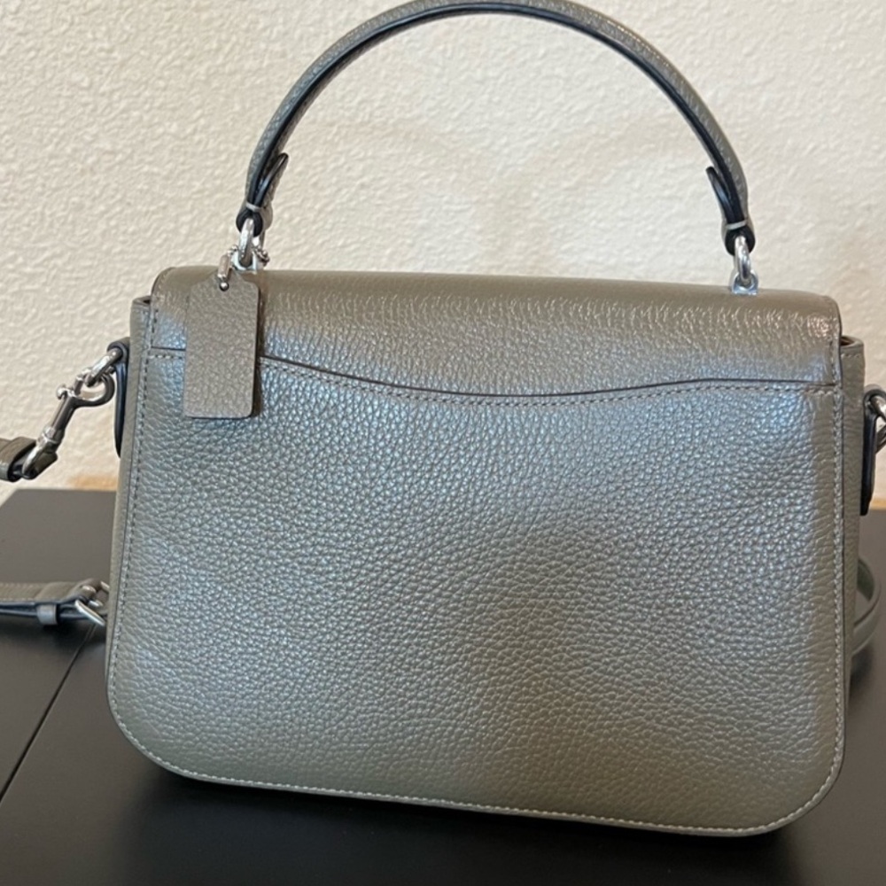 Coach Marlie Top Handle Leather Satchel/Shoulder Bag in Silver/Surplus - Picture 5 of 13
